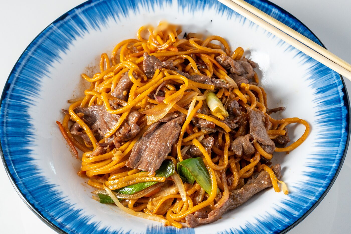 Ramen and noodle dishes including Beef Lo Mein at East Moon Asian Bistro Centennial CO